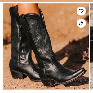 Black leather boots, New without box